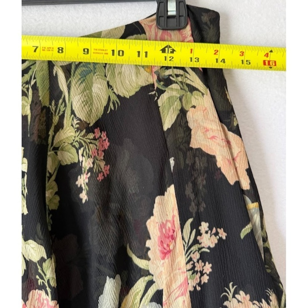 Lauren Ralph Lauren Skirt Women 10P  Floral Chiffon Layered Asymmetrical Hem - Picture 6 of 13
